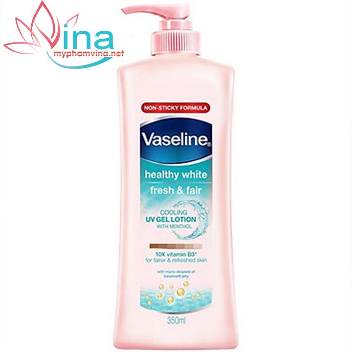 [HCM]Gel Dưỡng Thể Vaseline Healthy White Fresh & Fair Dịu Mát Trắng Da 350ml