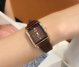 [HCM]Đồng hồ nữ Scottie S9040 hàng chính hãng dây da mặt vuông viền đá thumbnail