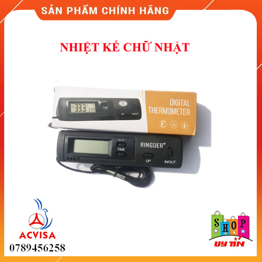 Nhiệt Kế Chữ Nhật (Đồng Hồ Đo Nhiệt Độ Điện Tử)