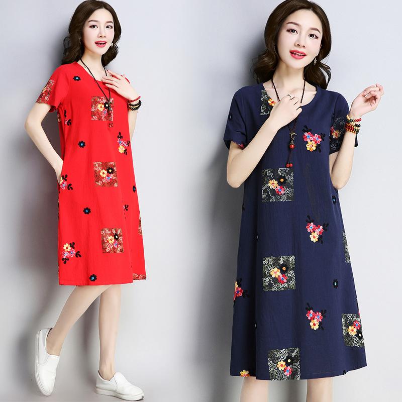 Đầm suông thêu hoa đẹp
