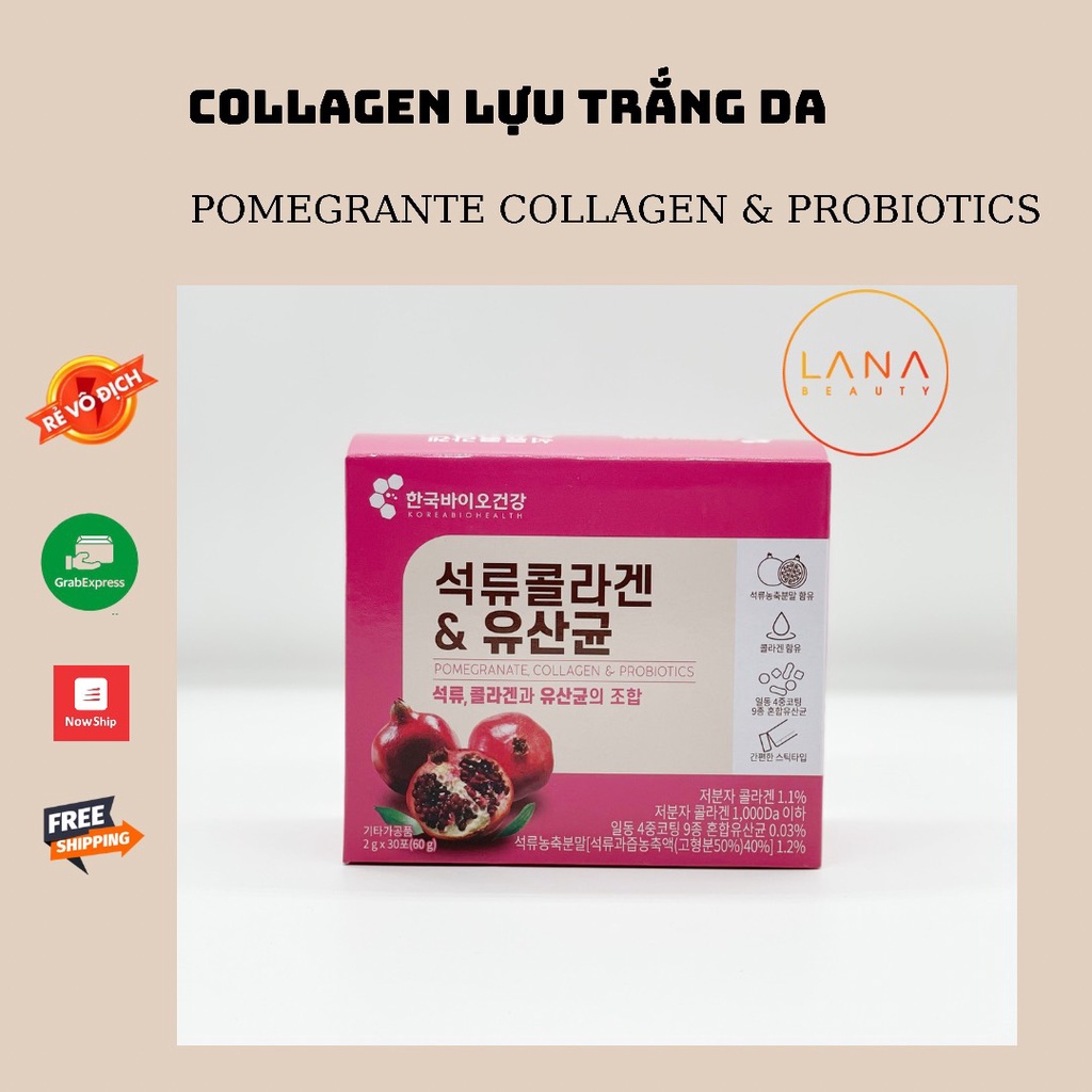 BỘT COLLAGEN LỰU ĐỎ  HÀN QUỐC - THẦN DƯỢC ĐẸP DA - THẢI ĐỘC - MỜ NÁM
