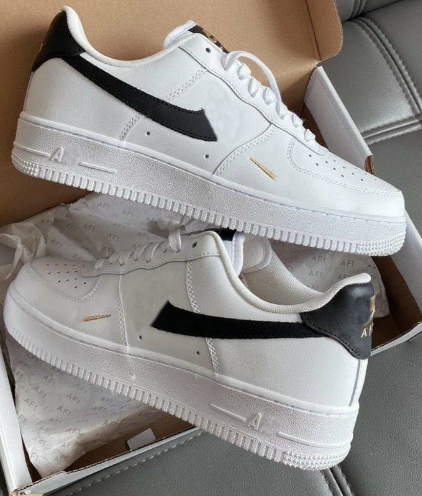 Giày thể thao màu trắng phối đen, giày sneaker nam mang đi học, tập thể thao