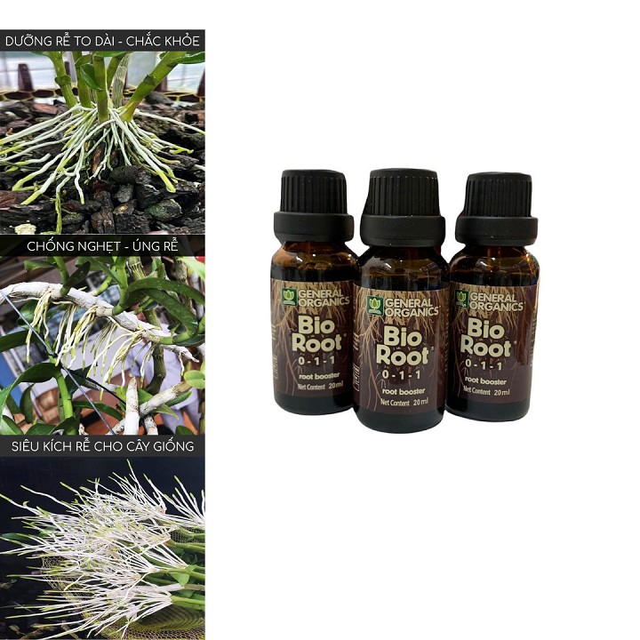 Chế phẩm hữu cơ kích rễ bio root 0-1-1 chai 20ml - kích rễ mạnh