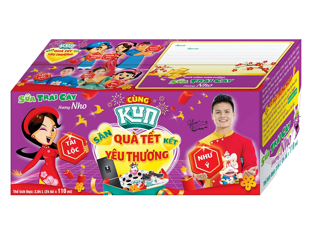 Thùng 24 Bịch Sữa Chua Tiệt Trùng Kun 110ml/Bịch