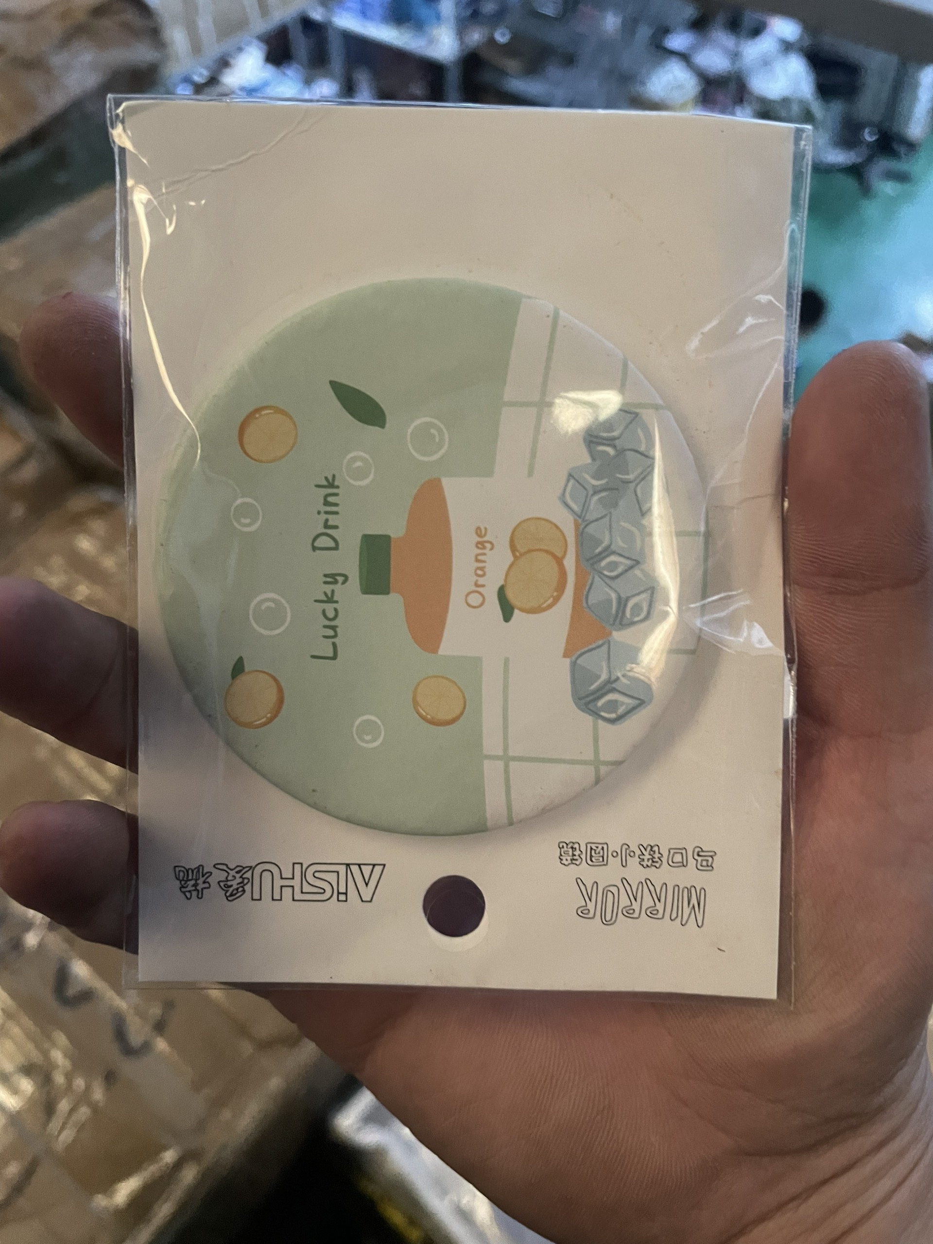 Combo 5 Cái Gương Trang Điểm Mini Hình Tròn 1 Mặt Nhiều Họa Tiết Hoạt Hình