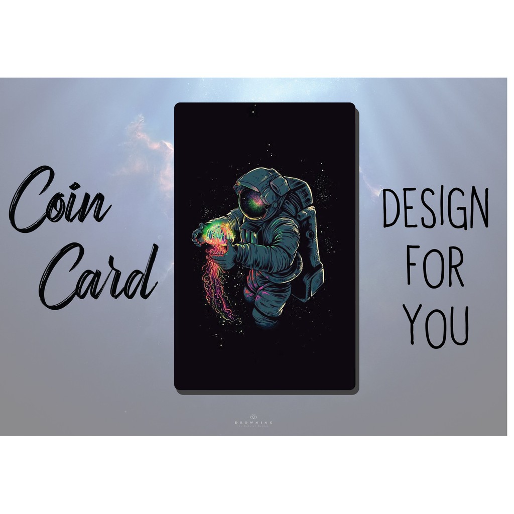 "Astronaut wallpaper ‍"(Decal dán Thẻ ATM, debit, thẻ từ, thẻ chung cư, bảo vệ thẻ) | Dán thẻ ATM COINCARD
