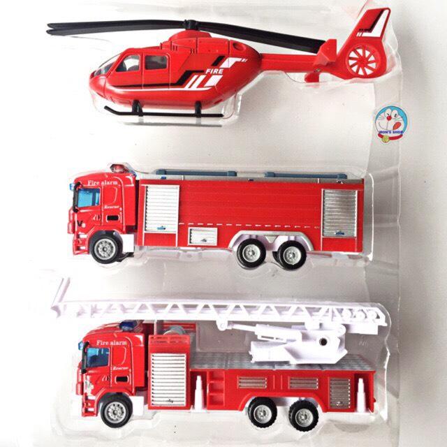 Đồ chơi set 3 chiếc xe sắt cứu hỏa siêu bền, siêu đẹp