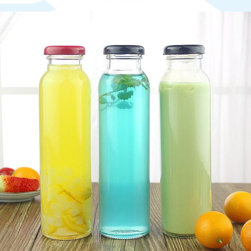 Chai Thuỷ Tinh Tròn Trụ Nắp Thiếc 350ml