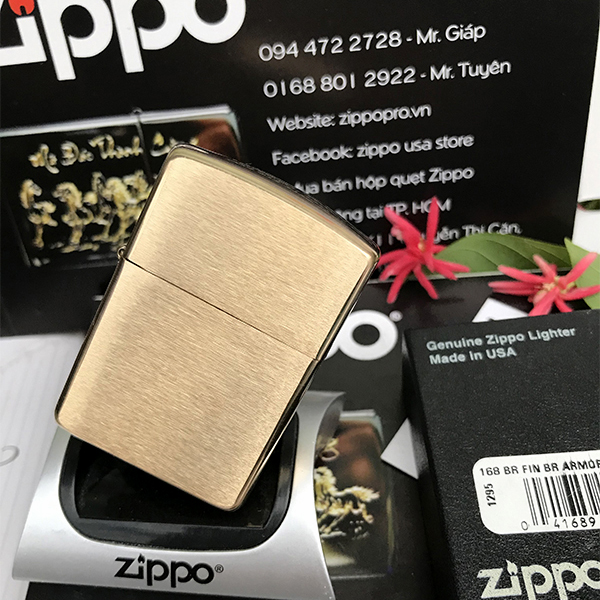 Bật Lửa Zippo Gold Plated Genuine Mỹ B-17 Vàng Xước