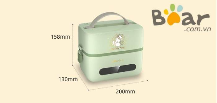 Hộp cơm điện Bear inox 2 tầng 3 ngăn