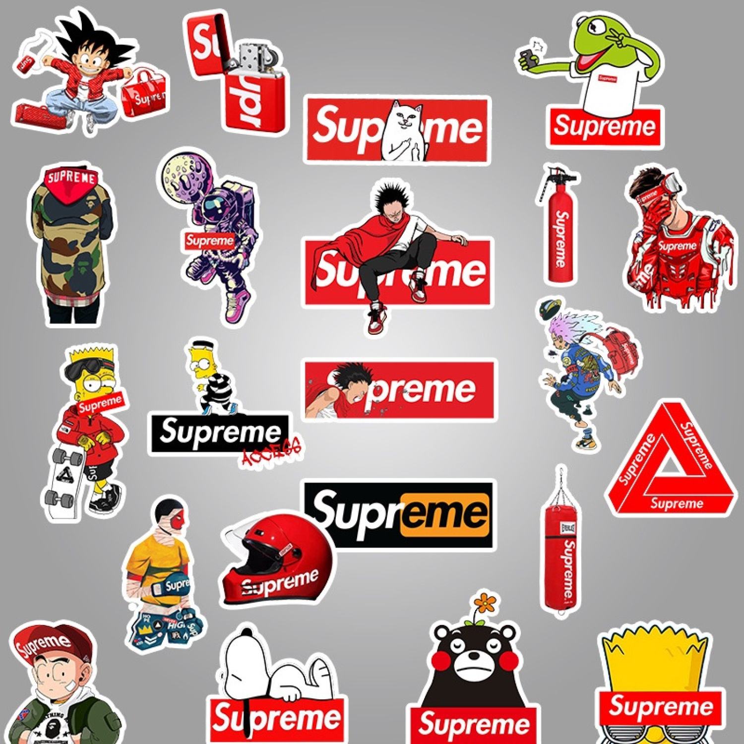 Bộ 100 hình dán Supreme cỡ vừa