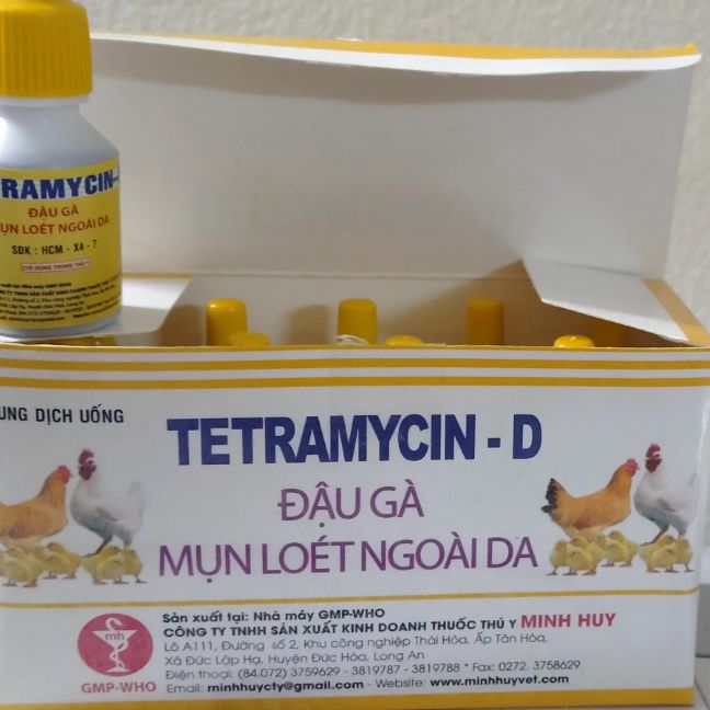 10 lọ,gà bị mụn, trái đậu, lở ghẻ,da chân đầu,tetra D