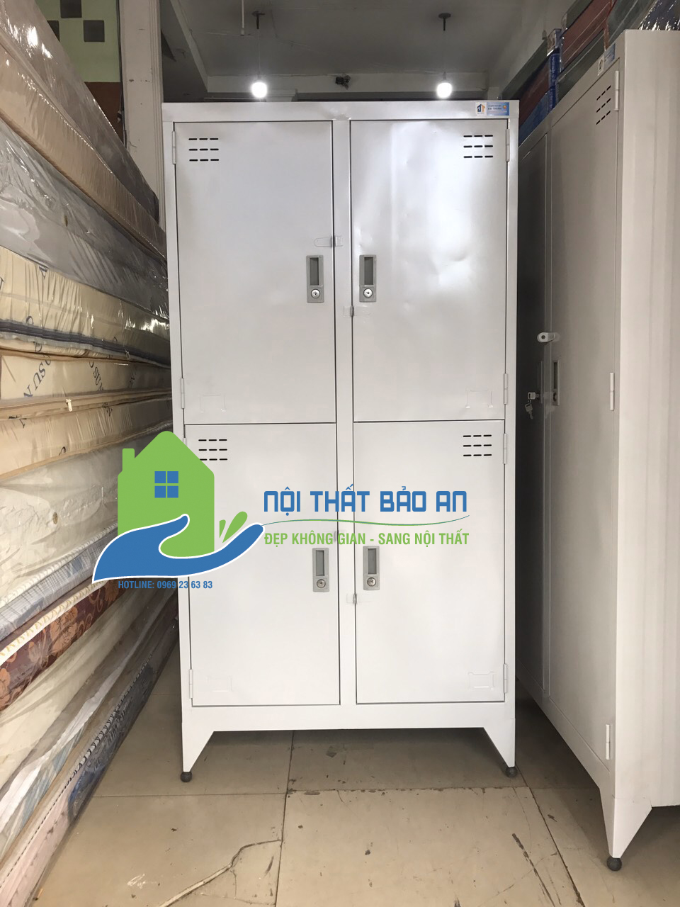 [HCM] Tủ hồ sơ văn phòng 4 cửa cao 1M8 sơn tĩnh điện