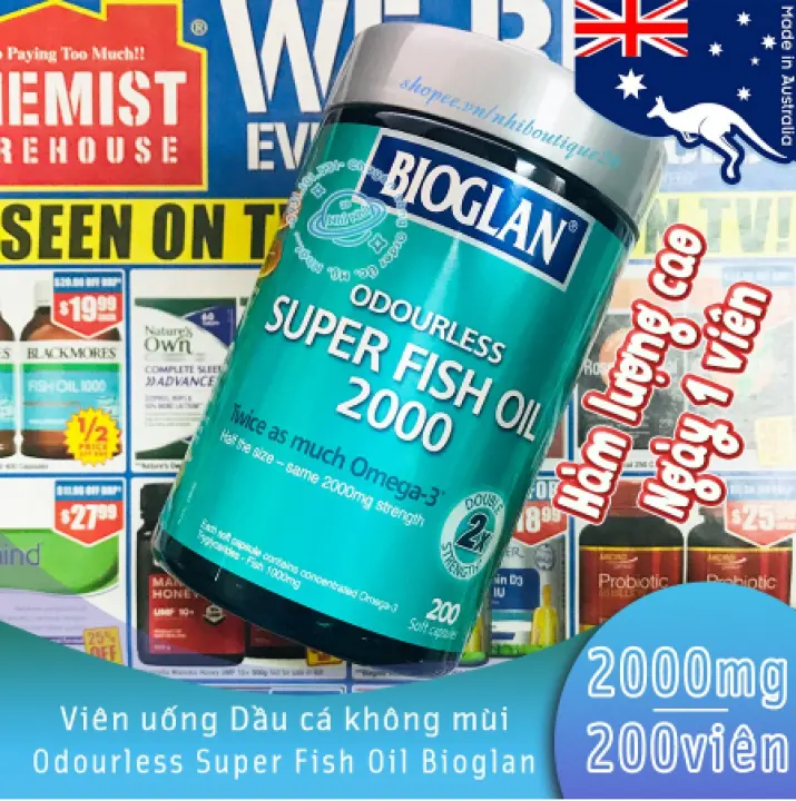 Dầu Ca Khong Mui Liều Cao Bioglan Super Fish Oil 00mg 0 Capsules Mua Ban Trực Tuyến Chống Lao Hoa Với Gia Rẻ Lazada Vn