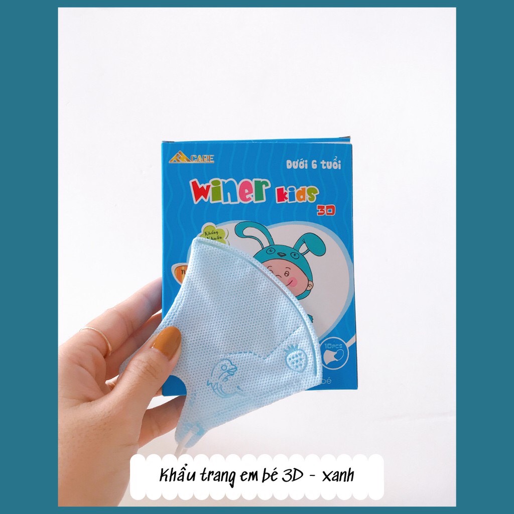 Khẩu trang 3d cho bé winer kids - hộp 10 cái