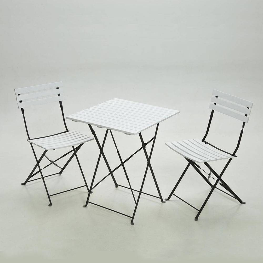 [Freeship] Bộ bàn 2-4 ghế ăn uống, café xếp gọn ngoài trời IBIE Shefield mặt gỗ vuông, chân sắt sơn tĩnh điện, tùy chọn màu sắc