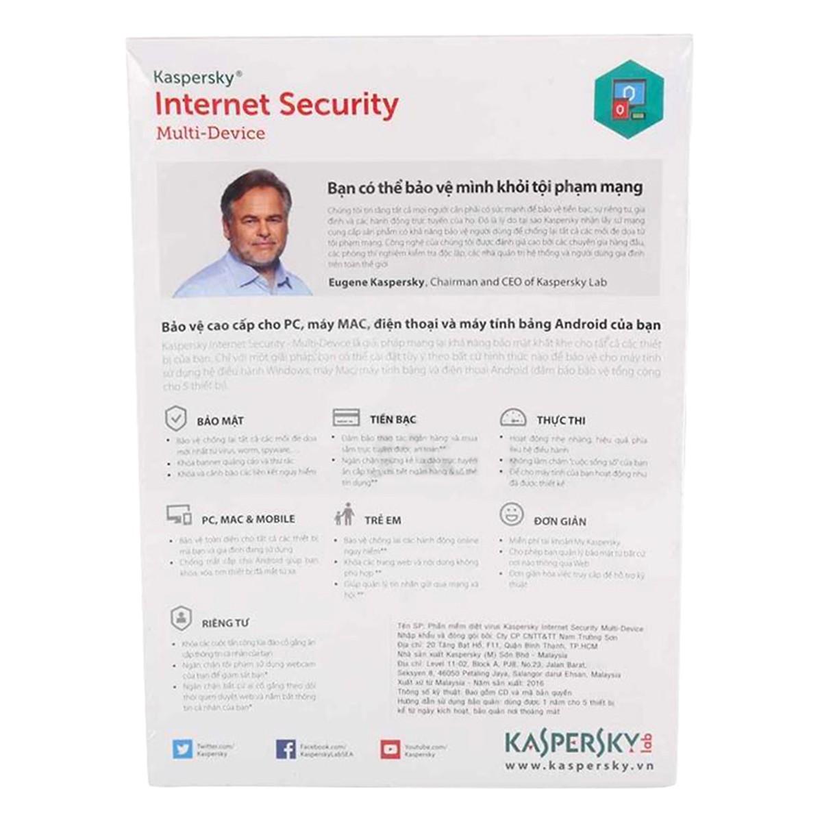 [HCM]Kaspersky Internet Security Cho 5 Máy Tính - KIS5U