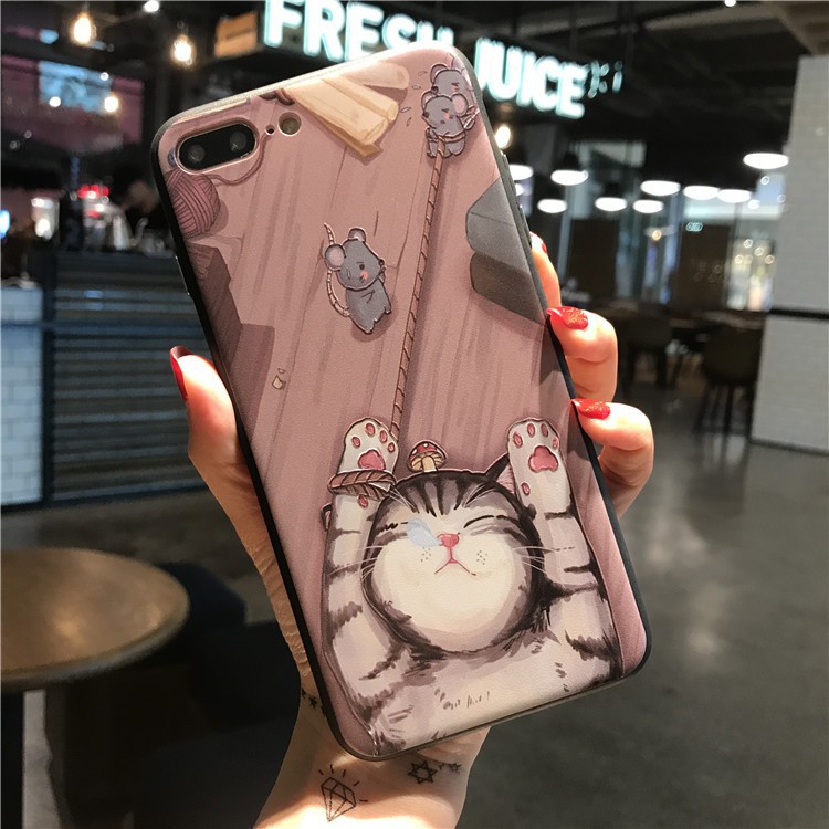 [ IPHONE ] Ốp Lưng Silicon Chó Mèo