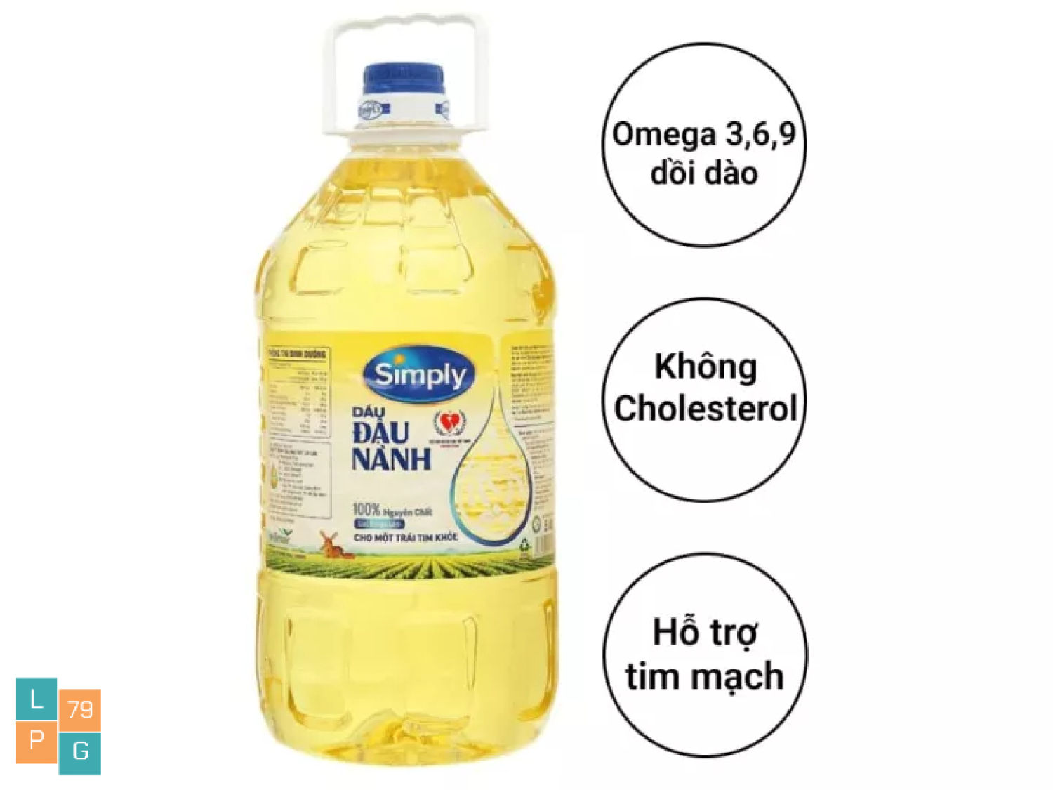 Dầu Ăn Đậu Nành Simply 5L - Giàu Omega 3,6,9 - Tốt Cho Hệ Tim Mạch - Không Cholesterol [Lê Gia Phát 79]