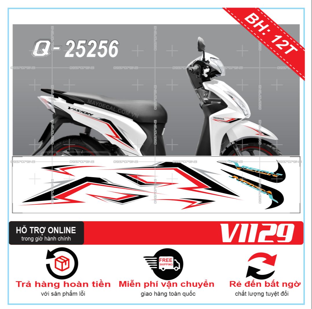 TEM XE VISION 2016 1129 CHẾ DÁN XE TRẮNG - DECAL BIKER