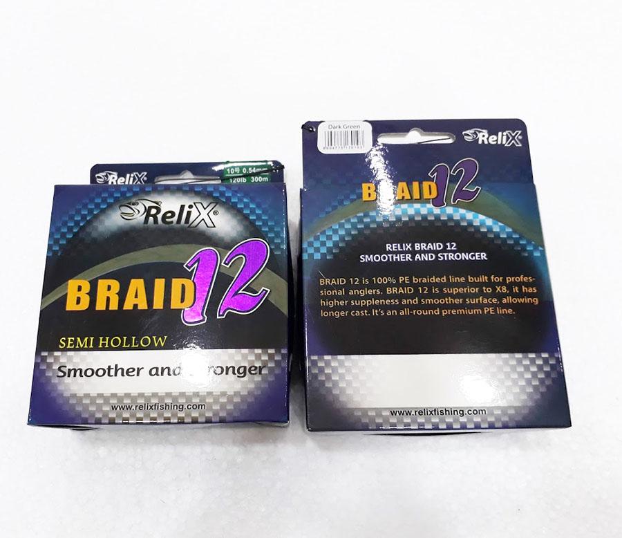 Dây câu cá PE Relix Braid 12 Sợi 300 mét