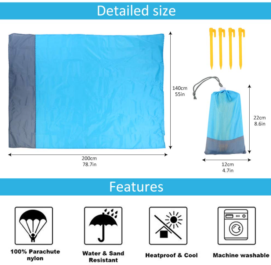 【Barley】thảm picnic waterproof polyester bedding bag handy