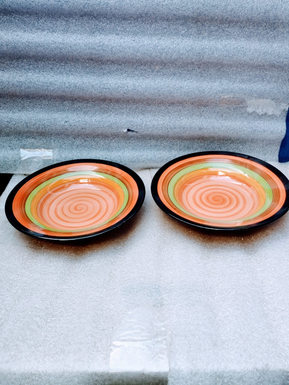 Combo 2 dĩa sứ cầu vồng 22cm ̣