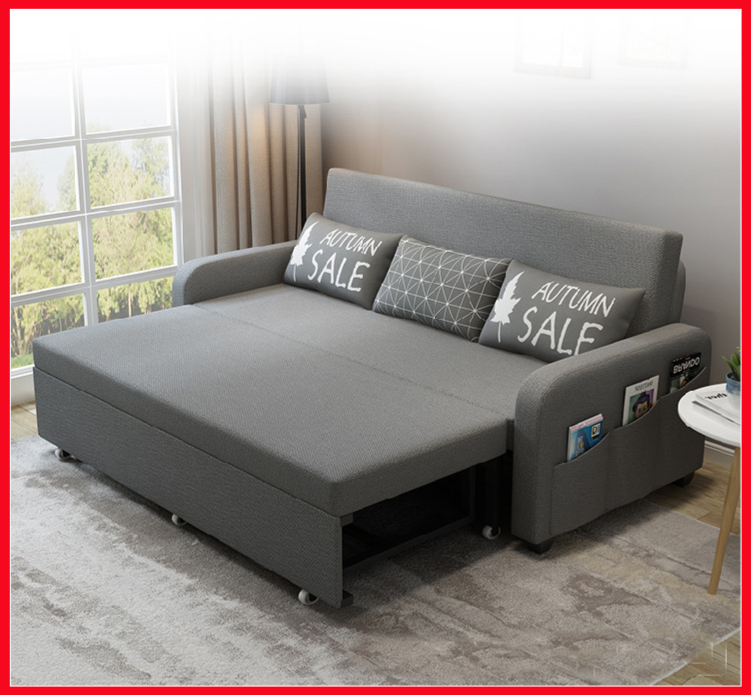 Giường sofa thông minh gấp gọn có hộc đựng đồ thế hệ mới với khung hoàn bằng sắt sơn tĩnh điện.KT: 1m6 x 1m9
