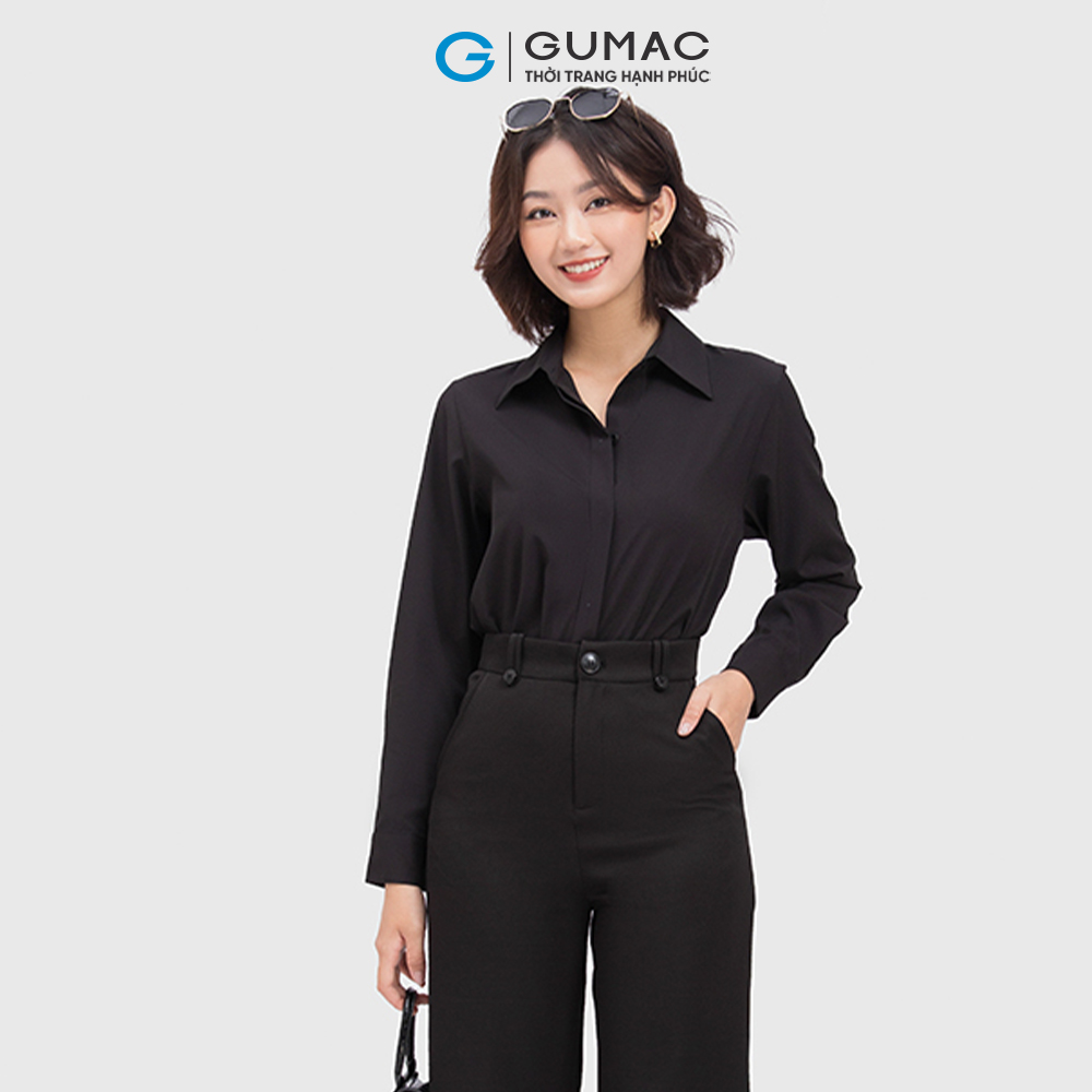 [CHỈ 4-6.4 | TẶNG ÁO THUN ĐƠN 799K] Áo sơ mi nữ công sở giấu nút GUMAC AC04057