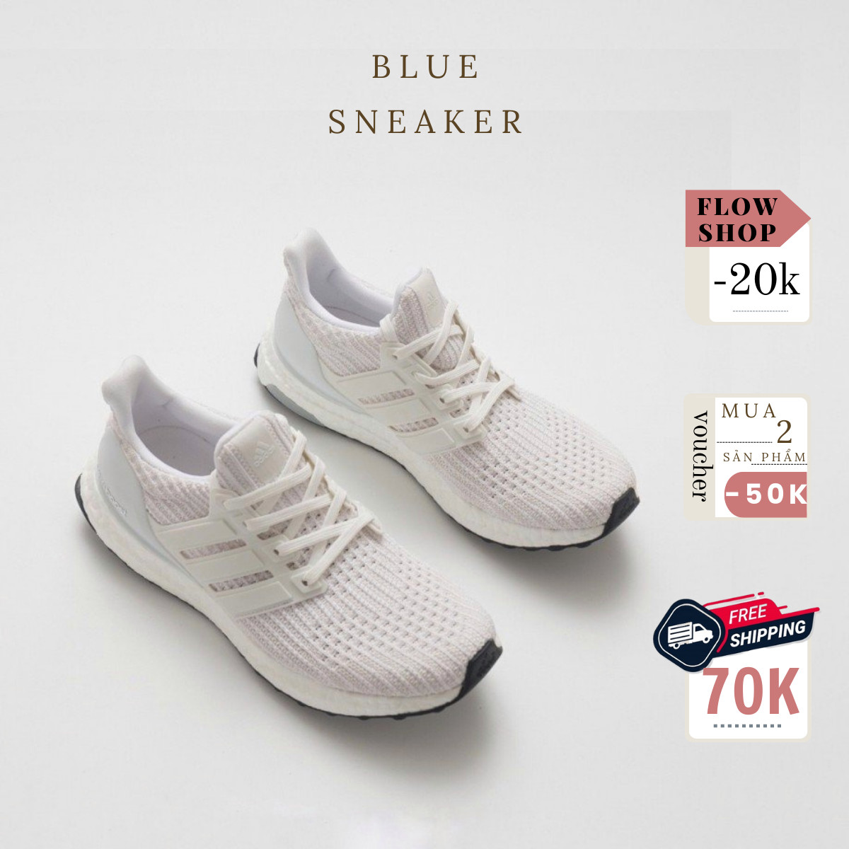 [Siêu Sale] Giày Sneaker Nam Nữ Ultraboost 4.0 Trắng (Fullbox+ Tặng hộp bảo vệ box)