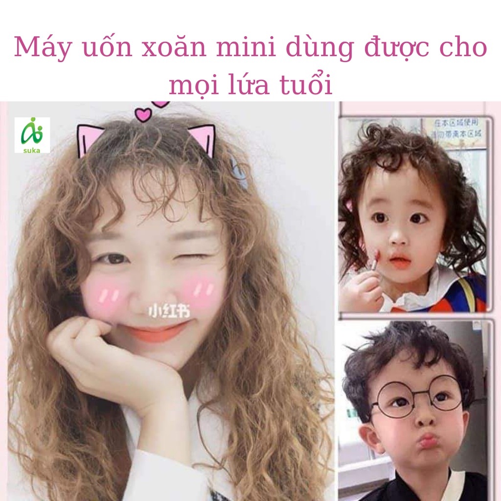 Máy uốn tóc xoăn mini-Máy tạo kiểu tóc mini dễ thương Retro