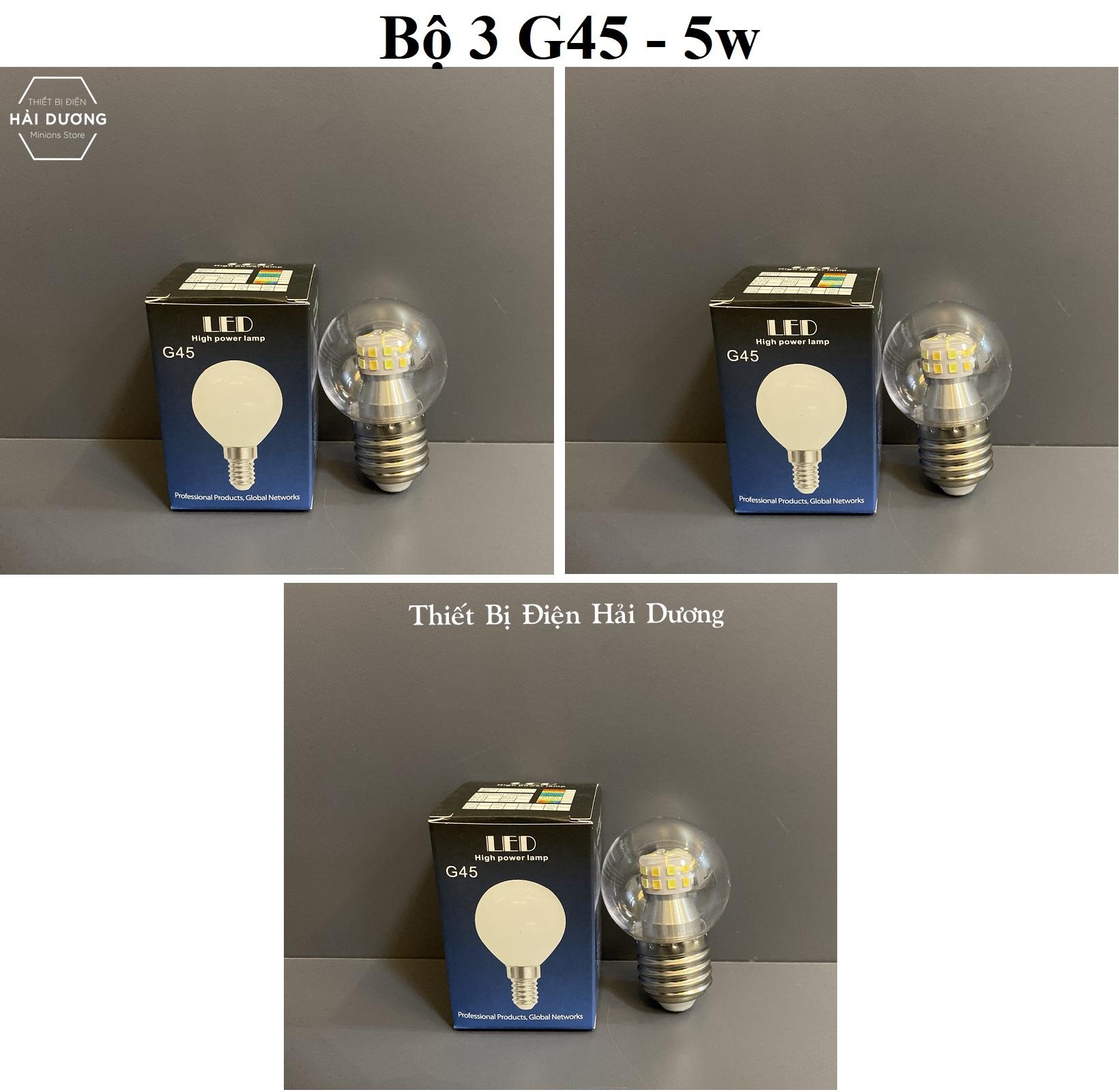 Bộ 3 Bóng Đèn Led G45 3 Chế Độ Ánh Sáng 7w Trắng - Vàng - Trung Tính Đui E27  Chip led siêu sáng - Chống tia UV - Chống hại mắt - Bảo hành 2 năm