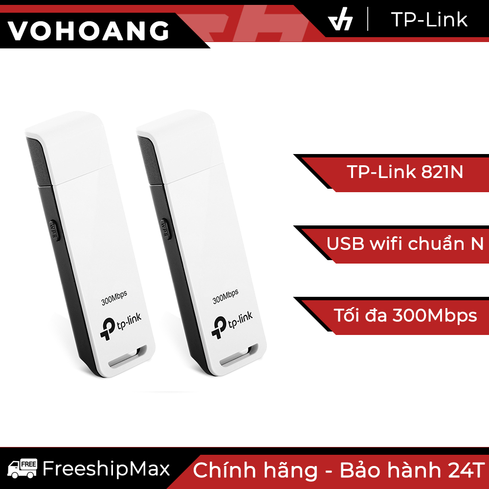 Bộ 2 USB thu sóng Wifi TP-Link 821N (Trắng)