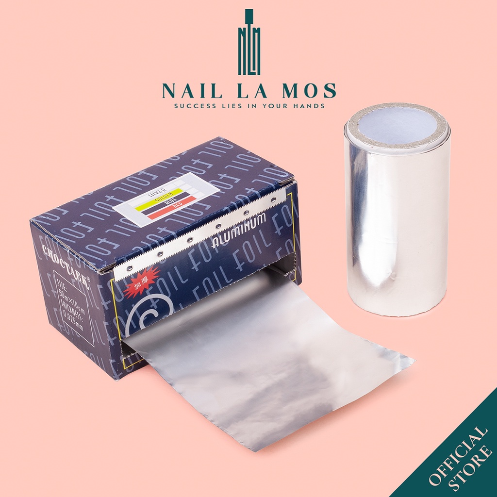Giấy bạc ủ phá gel - cuộn giấy bạc ủ móng loại có lưỡi cắt không cần kẹp