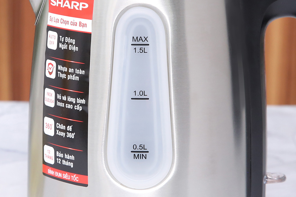 [Giao tại HCM] Bình đun siêu tốc Sharp 1.5 lít EKJ-15EVS-ST