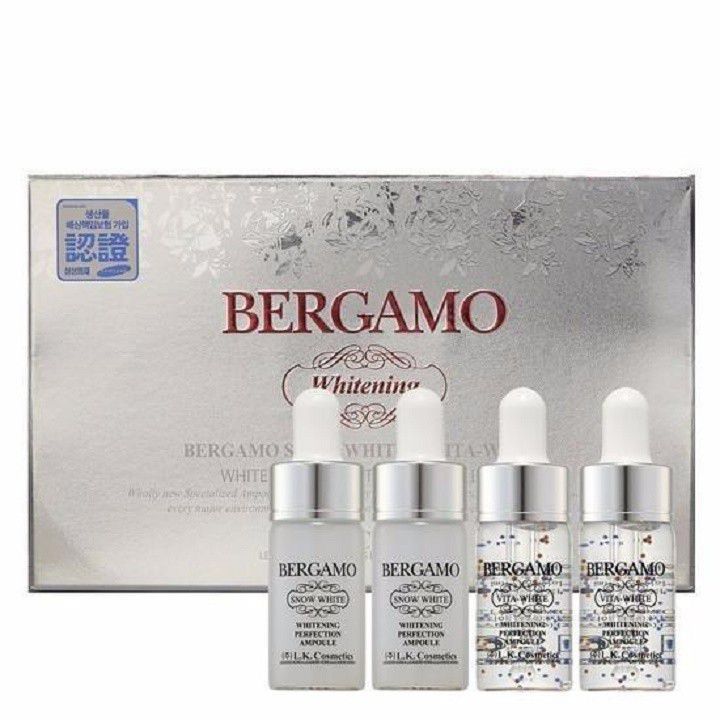 Set 4 chai Serum dưỡng trắng da Bergamo
