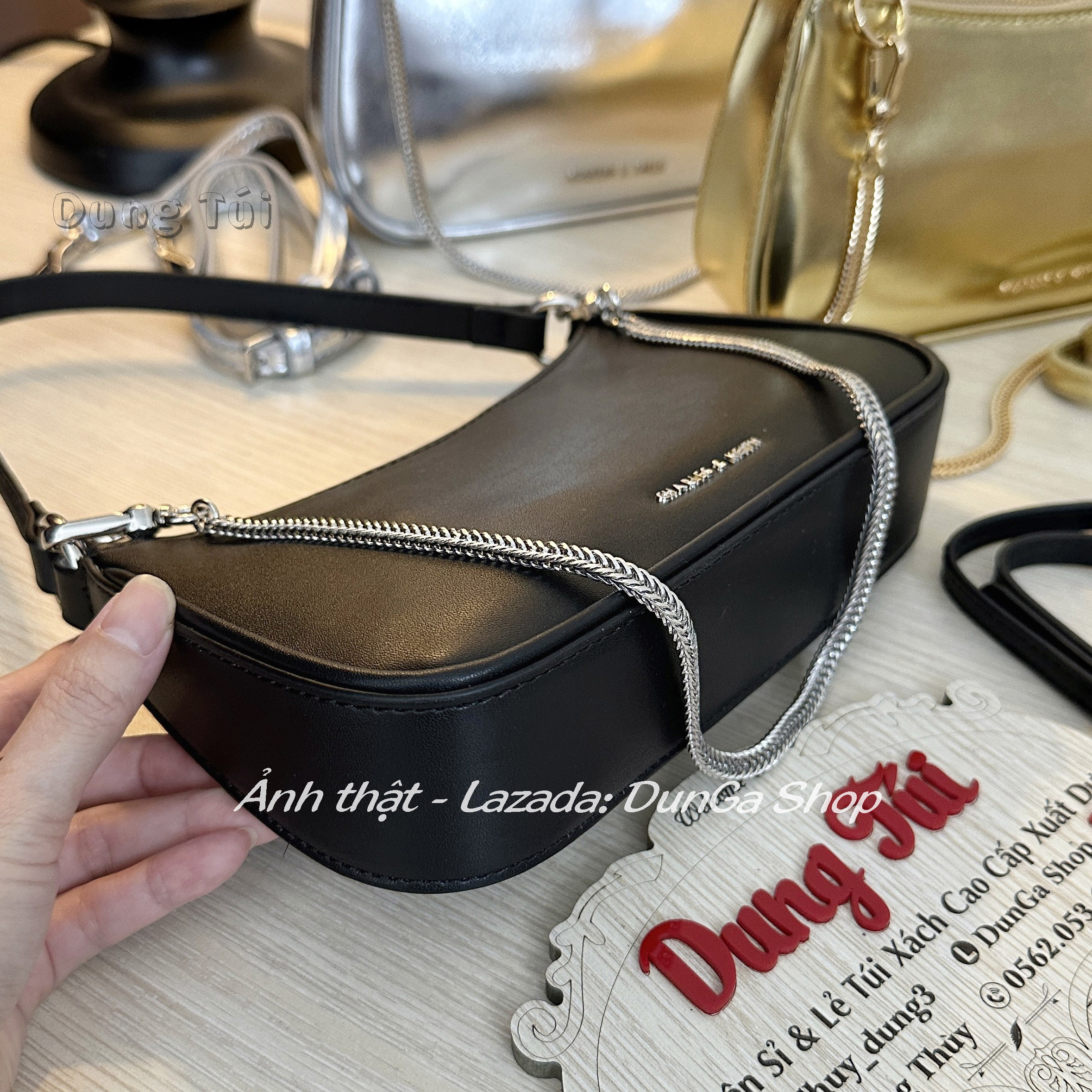 [Chuẩn hãng] Túi nữ kẹp nách + đeo chéo size 22 dáng basic 3 dây đeo full màu