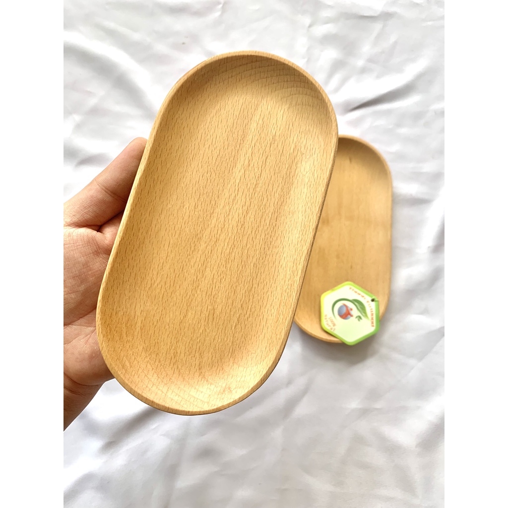 Khay Oval Gỗ Beech Thanh Tú 9.5 * 19Cm