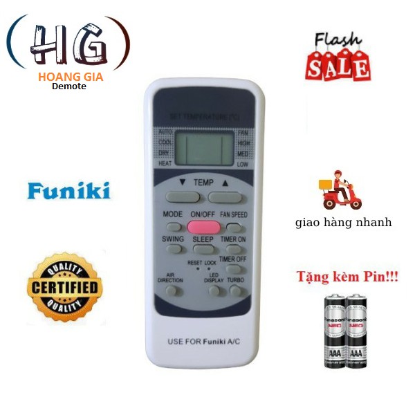 Điều khiển điều hòa Funiki- Hàng tốt các dòng SC SH HSC 09 12 18 24 Tặng kèm Pin!!!