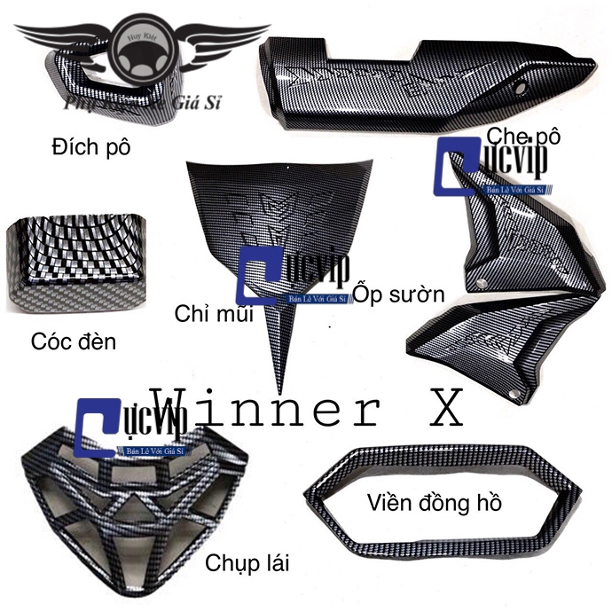 [HCM]Combo 7 món Carbon Cho Xe Winner X MS1792