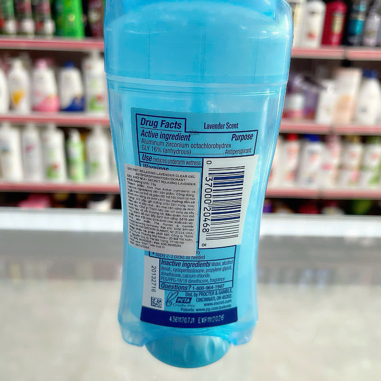 Chai gel khử mùi SECRECT NỮ HOA OẢI HƯƠNG