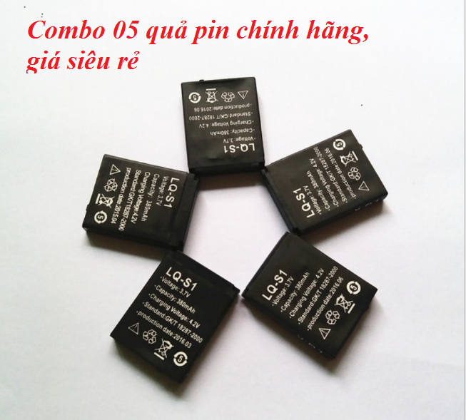 Combo 05 quả pin đồng hồ thông minh DZ09, A1, Q06, Q18, X6...