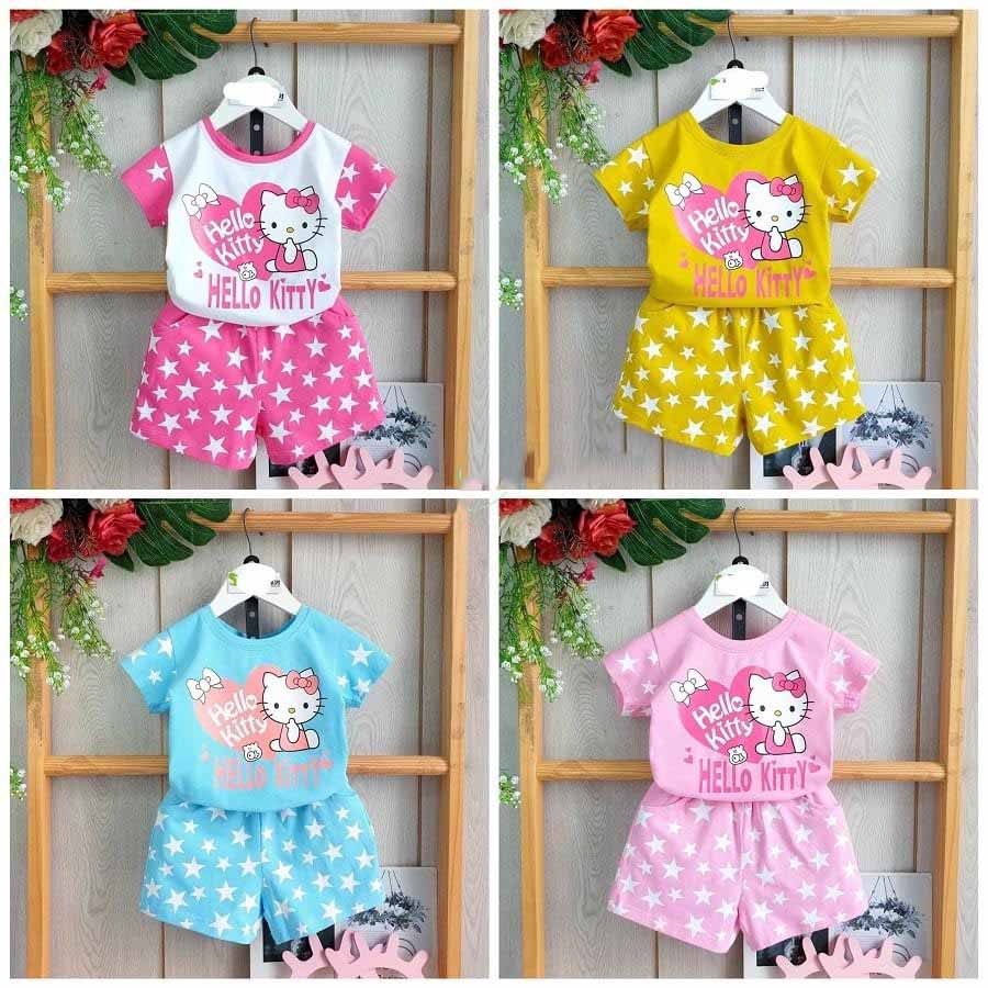 [MẪU TẾT] BỘ CỘC TAY HELLO KITTY NGÔI SAO MAY MẮN SIÊU DỄ THƯƠNG CHẤT COTTON CHO BÉ YÊU 7-17KG. VIDEO THẬT. BIBO BABY SHOP