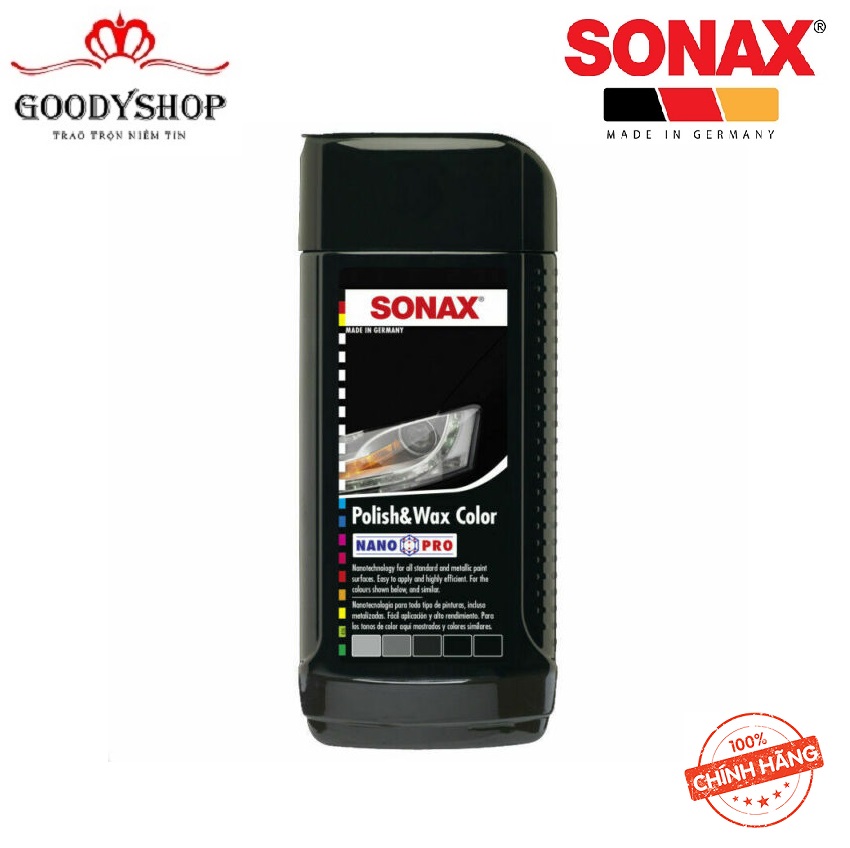 Kem đánh siêu bóng bảo vệ sơn đen xe sonax polish wax 296141 250ml goodyshop