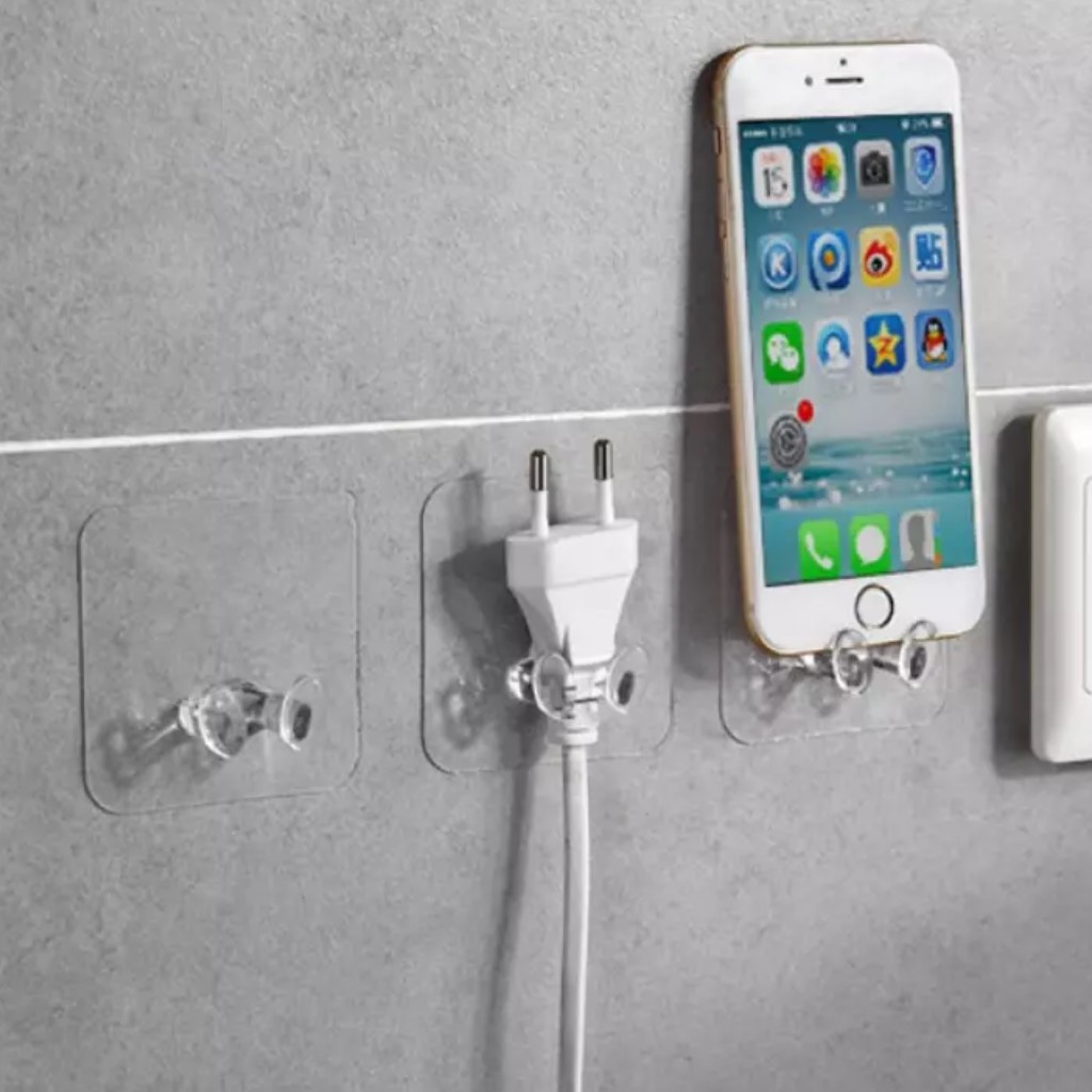 Móc dán tường trao phích cắm điện trong suốt