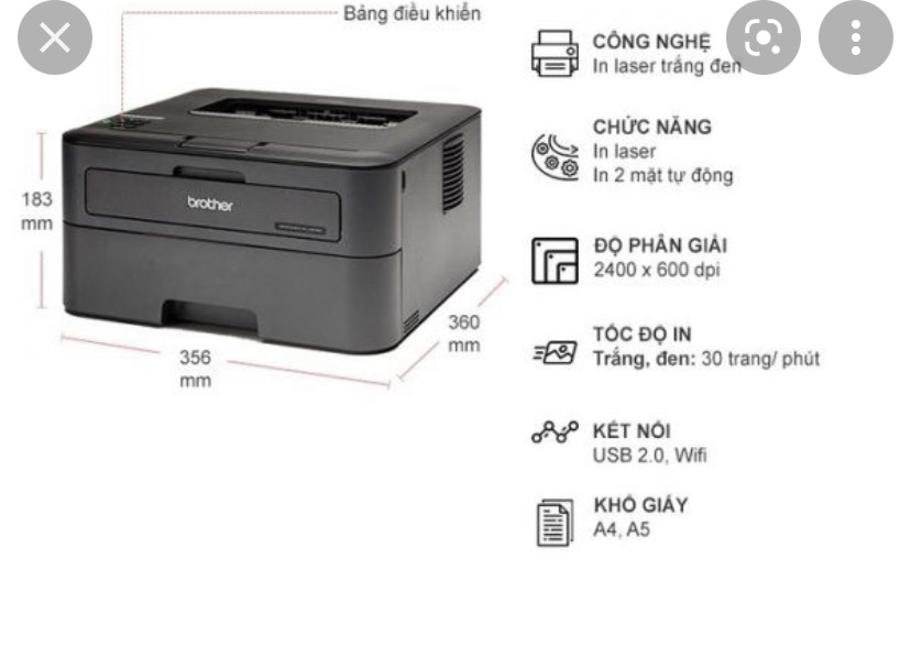 Máy In Laser Trắng Đen Brother HL-L2366DW