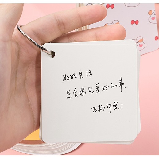 [HCM]Flashcard trắng học từ vựng hình vuông dễ thương
