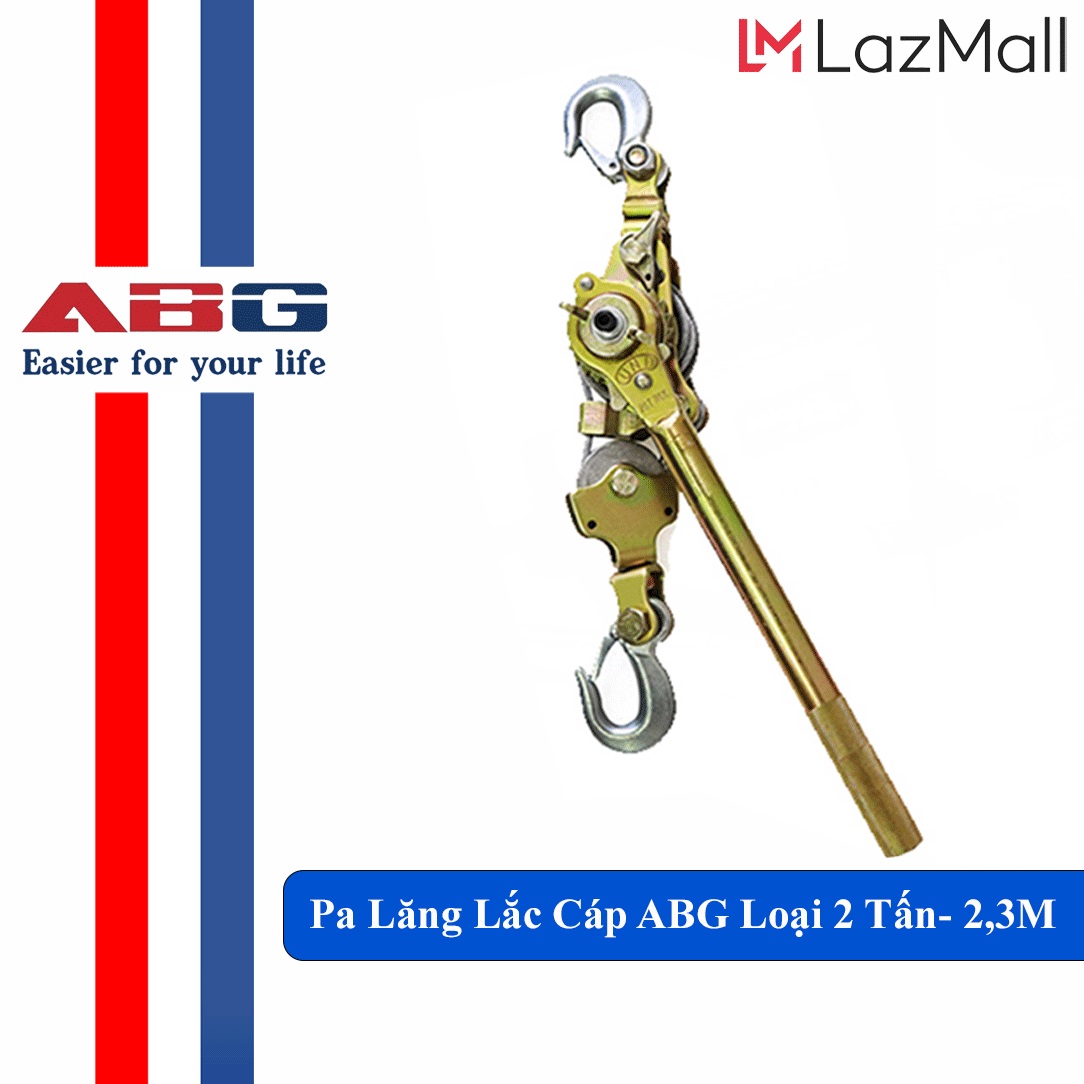 Pa Lăng Lắc Cáp ABG (Loại 2 Tấn) Chiều Dài Xích 2.3 Mét, Loại Ba Lăng Dùng Kéo Cáp Trong Điện Lực, Xây Dựng và Đời Sống