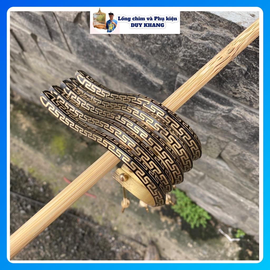 Móc đồng lồng chim chào mào, móc đồng Triện T, Triện Dây viền đen dài 24cm Phụ kiện lồng chim Kabosa