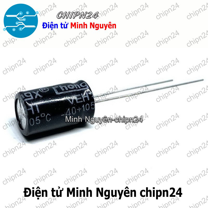 [5 con] (F246) Tụ hóa 1uF 450V Đen (8x12mm) - HH005750